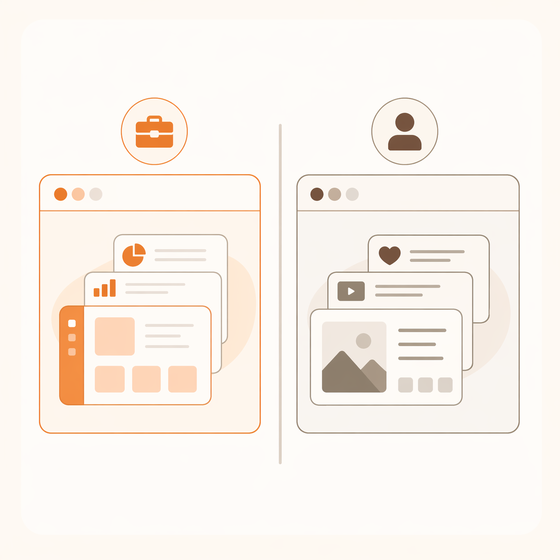 Separate work and personal workspaces